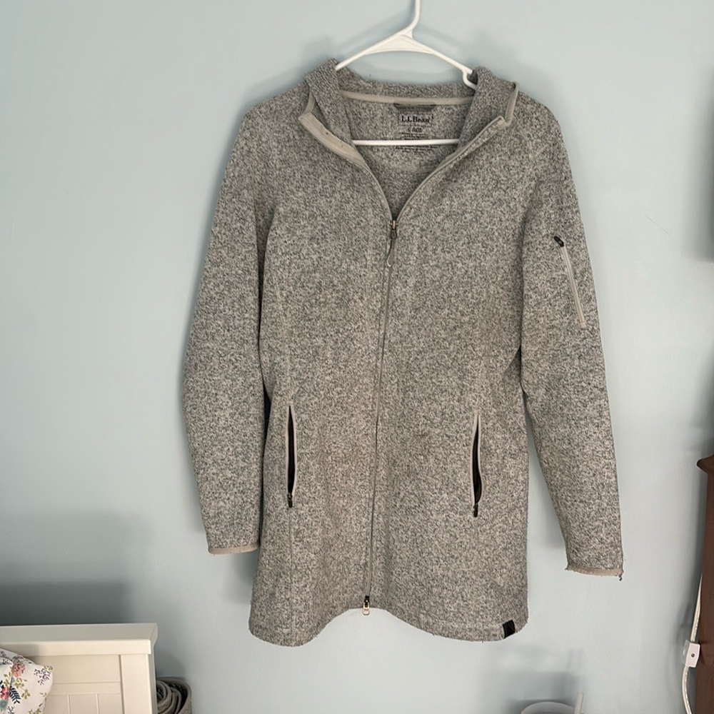 Gray sweater coat